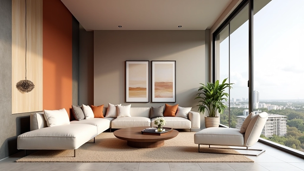 Penthouse moderno en Condado con paleta de grises y terracota